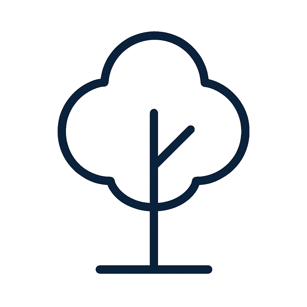 Icon representing environmentally conscious mechanical design that reduces waste